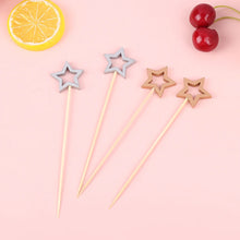 Load image into Gallery viewer, Star Fancy Toothpicks | Silver Bronze Decorative Food Sticks - 50 Pcs