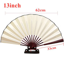 Load image into Gallery viewer, Yellow Folding Silk Chinese Hand Fan | Cloth Handheld Bamboo - 1 Pc