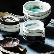 Load image into Gallery viewer, Small Japanese Clay Seasoning Ceramic Flavoring Soy Sauce Dipping Dish - 1 Pc