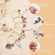 Load image into Gallery viewer, Cute Cat Wine Glass Charms | Cup Rings Drink Markers - 12 Pc Set