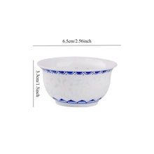 Load image into Gallery viewer, Translucent Chinese Tea Cup | White &amp; Blue Ceramic Teaware - 1 Pc