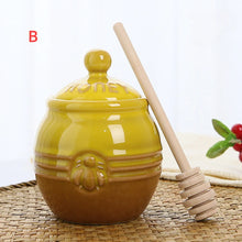 Load image into Gallery viewer, Cute Winnie Honey Jar with Dipper | Ceramic Container with Wooden Stick - 1 Pc