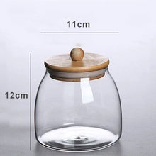 Load image into Gallery viewer, Short Dome Spice Jars with Wooden Lid | Sealed Tea Canister - 1 Pc