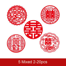 Load image into Gallery viewer, Traditional Chinese Red Wedding Stickers for Wall Door Decoration - 20 pcs