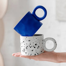 Load image into Gallery viewer, Splatter Paint Ceramic Cute Mugs | Blue Ceramic Cup - 1 Pc