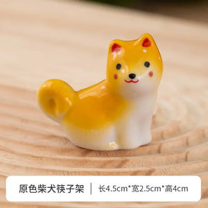 Cute Shiba Inu Chopsticks Holder | Japanese Dog Ceramic Chopstick Rest - 1 Pc