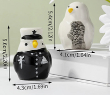 Load image into Gallery viewer, Two Birds Ceramic Salt and Pepper Shakers | Ceramic Penguin Spice Container - 2 Pc Set