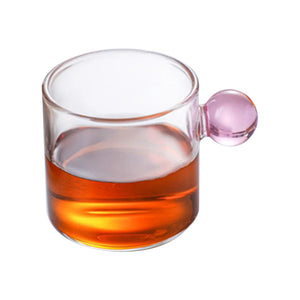 Contemporary Espresso Cups | Small Glass Ball Handle - 1 Pc