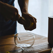 Load image into Gallery viewer, Glass Matcha Bowl Chawan with Spout | Japanese Clear Tea Bowls - 1 Pc