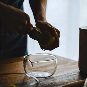 Glass Matcha Bowl Chawan with Spout | Japanese Clear Tea Bowls - 1 Pc