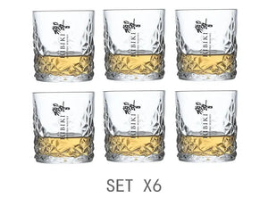 HIBIKI Japanese Whiskey Glass Set | Classic Texture Liquor Cup - 1, 2, or 6 Set