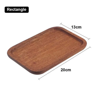 Small Walnut Wooden Serving Tray | Cute Wood Platters for Tea Food - 1 Pc