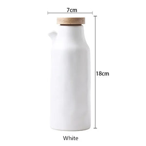 White & Black Soy Sauce Bottle | Ceramic Oil Dispenser - 1 or 2 Pc Set