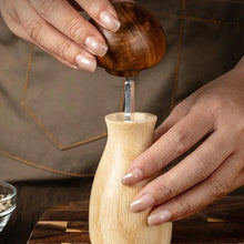 Load image into Gallery viewer, Cute Wooden Mushroom Pepper Grinder Mills Shakers with Tray - 3 Pc Set