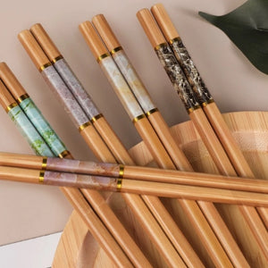 Cyrstal Inspired Bamboo Chopsticks Set | Natural Wood - 5/10/20/30 Pairs