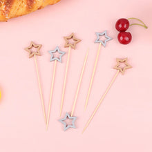 Load image into Gallery viewer, Star Fancy Toothpicks | Silver Bronze Decorative Food Sticks - 50 Pcs