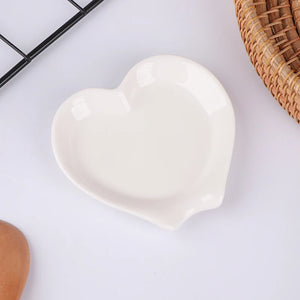 Heart Unique Spoon Rests | Black White Ceramic Spatula Holders - 1 Pc