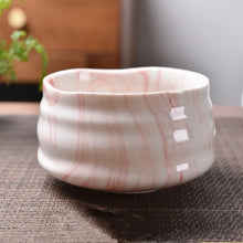 Load image into Gallery viewer, Pink and White Marble Ceramic Matcha Bowl Chawan | Japanese Tea Ceremony - 1 Pc