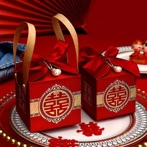 Red Chinese Wedding Decor Gift Boxes | Guest Wedding Favors - 20 PC Set