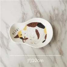 Load image into Gallery viewer, Illustrated Cat Sauce Dish | Cute Ceramic Japanese Sushi Dipping Bowl - 1 Pc