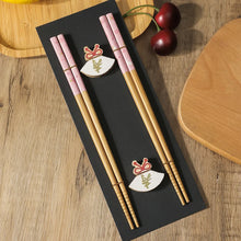 Load image into Gallery viewer, Chinese Wooden Chopsticks with Chopstick Rests | Luxury Gift - 2 Pair Set