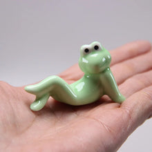 Load image into Gallery viewer, Laying Frog Ceramic Chopstick Holders | Funny Cutlery Stand Rest - 3 Pc Set