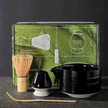 Load image into Gallery viewer, White Matcha Set with Spout | Japanese Tea Gift Set with Whisk and Scoop - 4 Pc