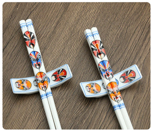 Bright Painted Ceramic Luxury Chinese Chopsticks with Gift Box - 1 Set