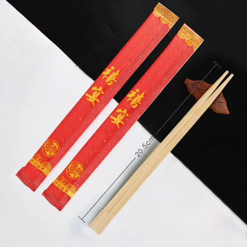 premium disposable bamboo wooden chopsticks in sleeves