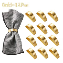 Load image into Gallery viewer, Brushed Gold Napkin Rings | Dinner Party Cloth Cuff Holder