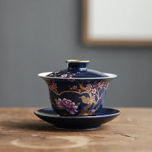 Load image into Gallery viewer, Luxury Palace Lotus Flower Enamel Gaiwan | Ceramic Teacup Bowl