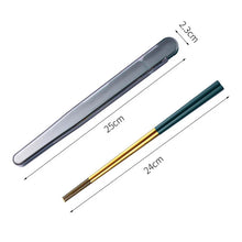 Load image into Gallery viewer, Gold Travel Chopsticks with Case | Stainless Steel Metal Small Portable Camping Chopstick - 1 Pair