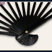 Load image into Gallery viewer, Black &amp; Red Sun Handheld Chinese Fan with Tassel and Case - 1 Pc