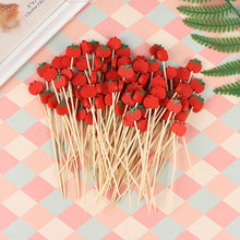 Load image into Gallery viewer, Red Tomato Fancy Toothpicks | Farm Harvest Decorative Sticks - 100Pcs