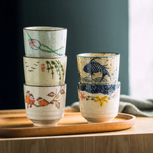 Load image into Gallery viewer, Japanese Yunomi Tea Cup | Retro Hand-Painted Ceramic 180ml