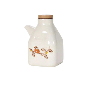 Asian Ceramic Soy Sauce Bottle and Dispenser | Painted Oil Bottles and Liquid Storage Container for Kitchen - 1 Pc