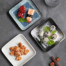 Load image into Gallery viewer, Small Square Japanese Sushi Plates | Rounded Ceramic Platter - 1 Pc