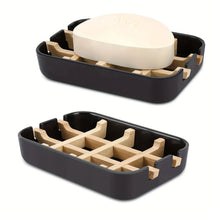 Load image into Gallery viewer, Wooden Soap Saver Dish | Bar Soap Holder with Drain Tray - 1 Pc