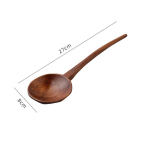 Long Handle Ramen Ladle | Wooden Asian Soup Spoons - 1 Pc