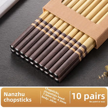 Load image into Gallery viewer, Striped Bamboo Chopsticks | Waxless Chinese Wood Tableware - 10 Pair Set