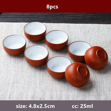 Load image into Gallery viewer, Authentic Yixing Purple Clay Tea Cup for Chinese Gong Fu Tea - 8 Pc Set