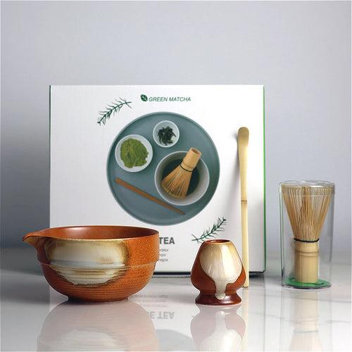 Vintage Matcha Set | Ceramic Spout Bowl Whisk Bamboo Chasen Tea Ceremony