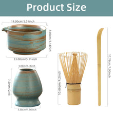 Load image into Gallery viewer, Japanese Matcha Whisk Stand Chawan Bowl Bamboo Whisk Set - 4 Pc