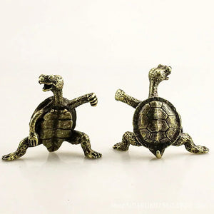 Metal Turtle Stance Incense Holder | Vintage Bronze Stick Burner - 1 Pc