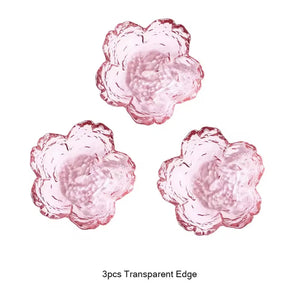 Japanese Sakura Glass Soy Sauce Dish | Cute Pink Small Dessert Plate - 3 Pc Set