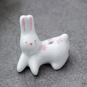 Rabbit & Cat Ceramic Incense Holder | Cute Stick Burner Holders - 1 Pc