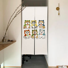 Load image into Gallery viewer, Group of Cats Noren Curtain | Cute Japanese Doorway Curtain Cartoon Kitty - 1 PC