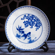 Load image into Gallery viewer, Chinese Blue And White Dinner Plates | Vintage Porcelain Ceramic Plate - 1 Pc