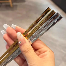 Load image into Gallery viewer, Silver &amp; Gold Luxury Stainless Steel Chopsticks | Korean Metal Hammered - 1 Pair