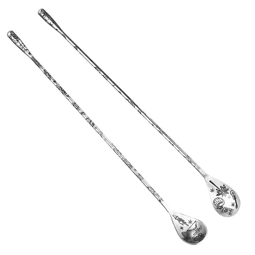 Graphic Tattoo Swizzle Sticks | Metal Cocktail Drink Stirrers - 1 Pc